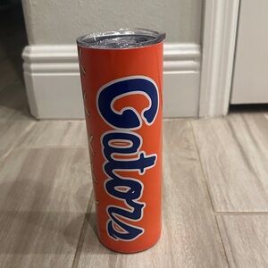 Orange Tumbler with Blue Lettering